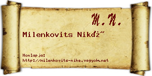 Milenkovits Niké névjegykártya